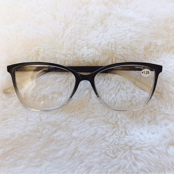 Emma Clear & Black Two Tone Reader Glasses - Picture 12 of 14